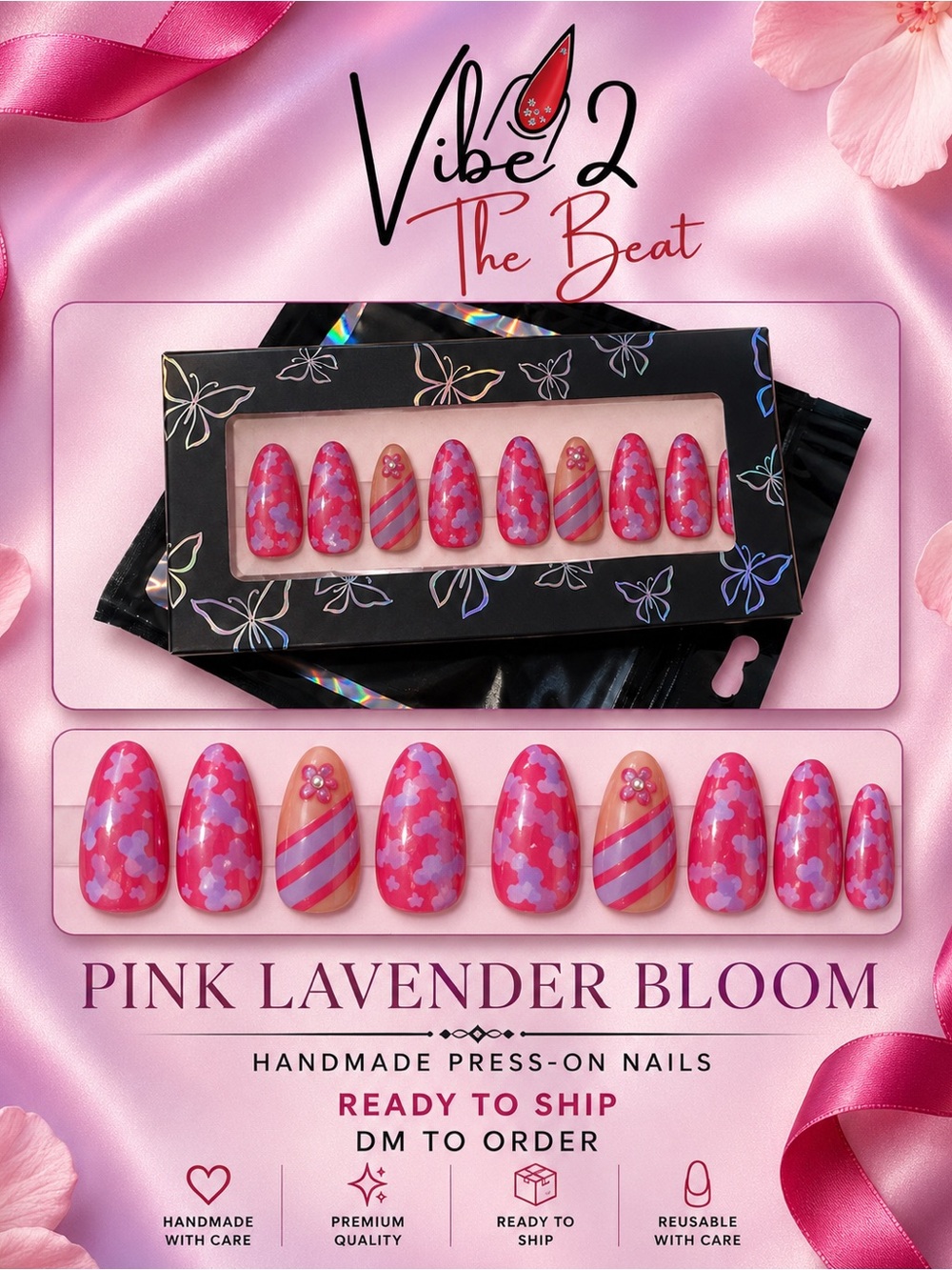 Pink Lavender Bloom Press-On Nails